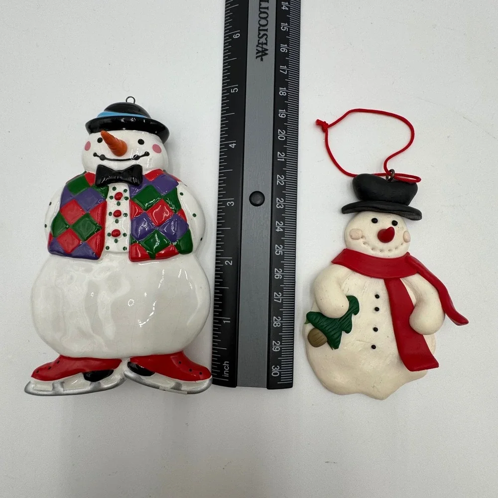 Vintage Christmas Ornament Mixed Lot 13pc Snowman Santa Drums Nutcracker 90s